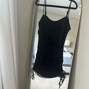 Zara Elegant Black Midi Dress